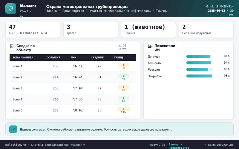 Отчёт за период — Система Малахит
